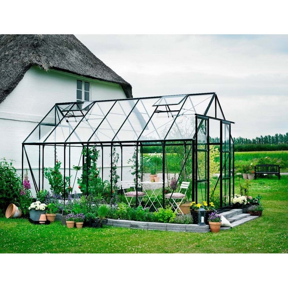 Halls Växthus Magnum 11,5 m2(Grön/3 mm Härdat glas)